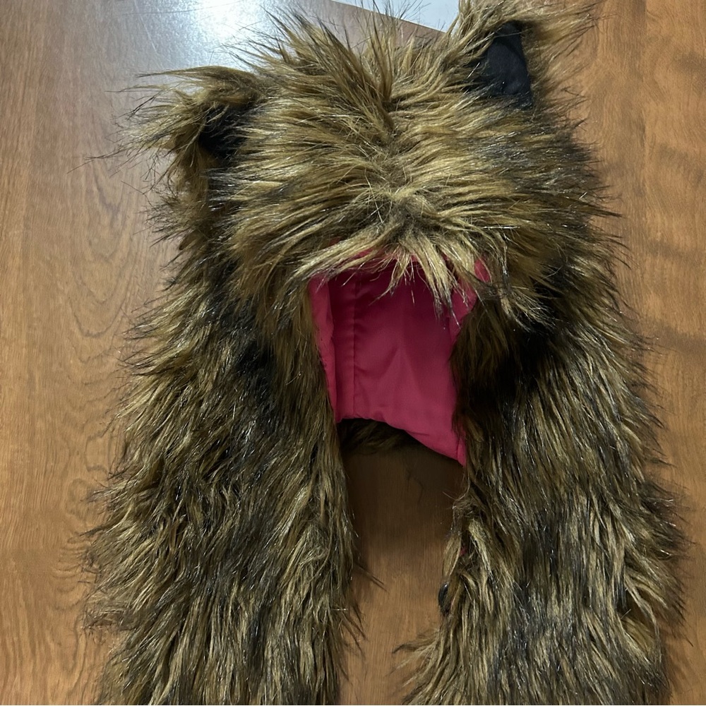 Neiman Marcus Skaist Taylor faux fur hooded scarf